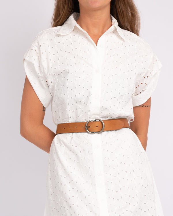 Vicky | Double C Ring Buckle Leather Belt