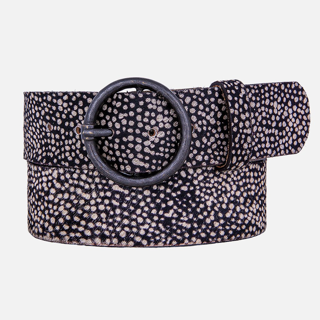 Pip Hair | Vintage Round Buckle Cowhide Belt for Jeans