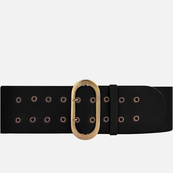 Rena | Wide Waist Belt with Double Grommets